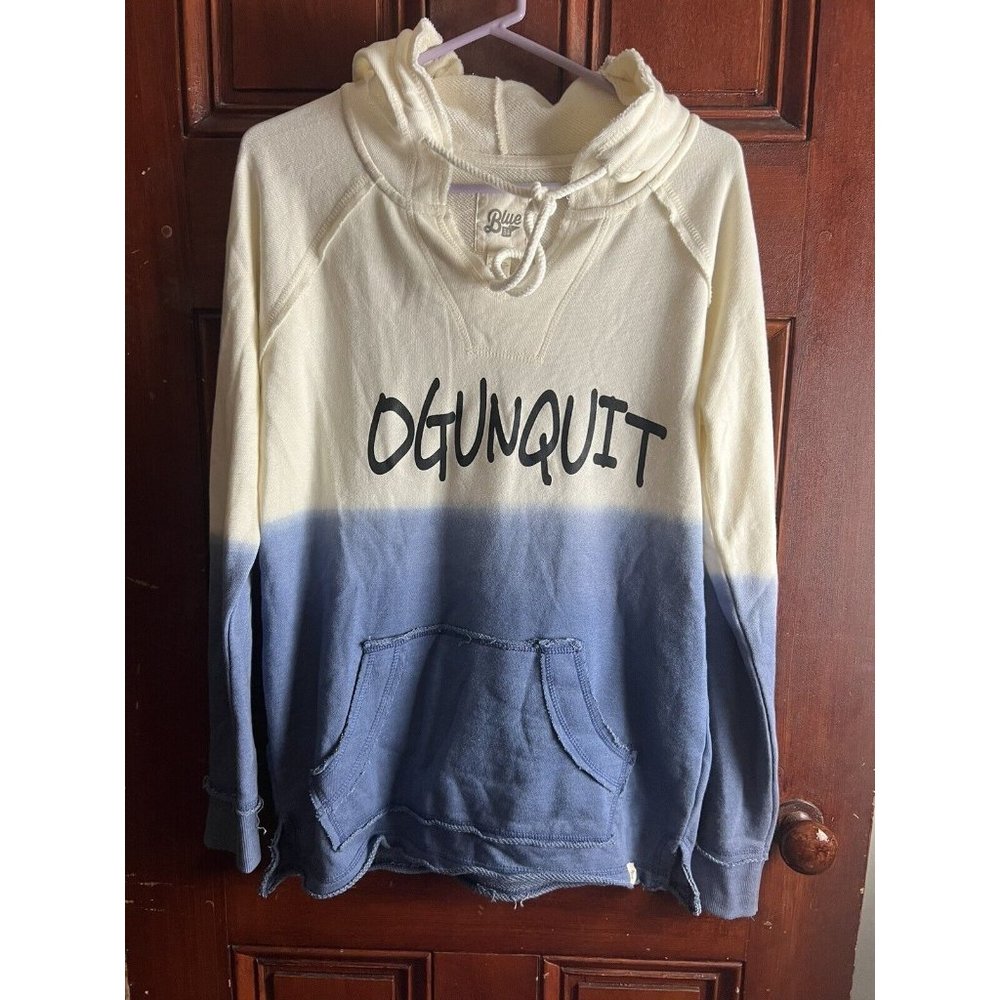 Blue 84 Ogunquit Hoodie Size M Womens Blue Ombré Raw Hem